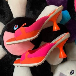 JEFFREY CAMPBELL Qtrback Slide Sandal Orange Multi